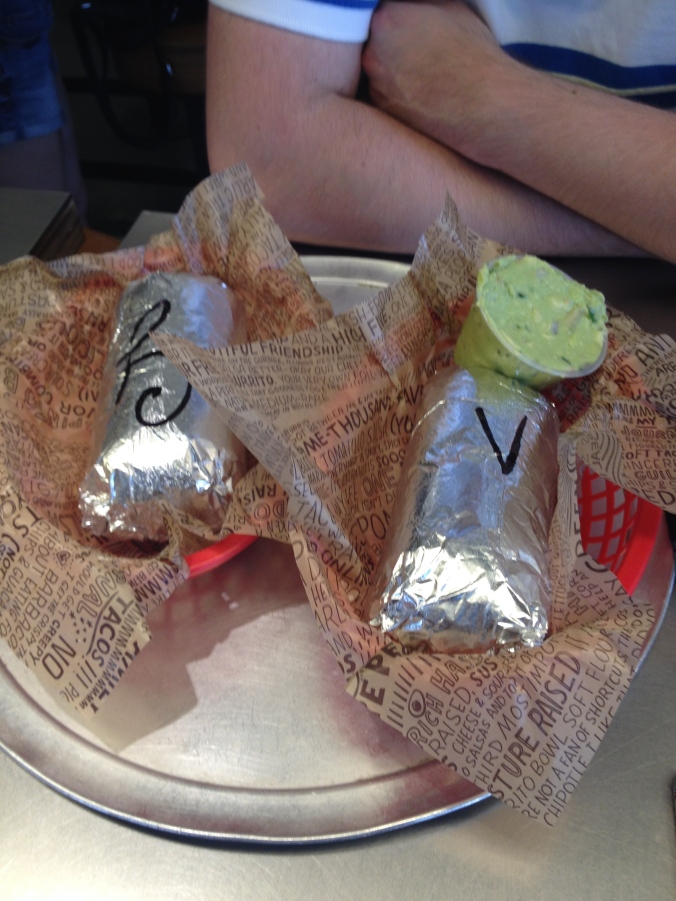 Okay to be fair these are Chipotle burritos but I didn't have a picture from the other place